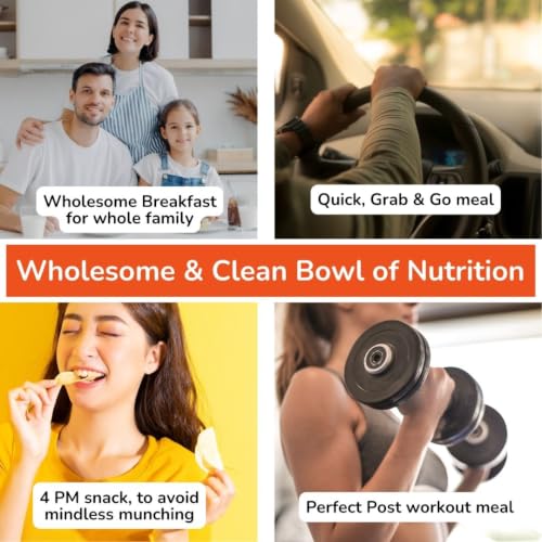 Image of MiHeSo Overnight Oats Rose Thandai 420 G | Healthy Oatmeal Breakfast | High Protein, Calcium & Fibre | Diet Food For Weight Loss For Women & Men | No Refined Sugar | Gluten Free