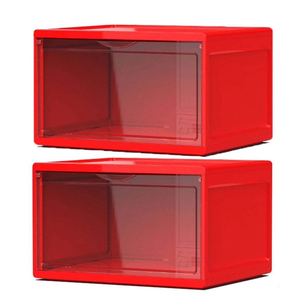 Boîte à chaussures acrylique pour dressing moderne meuble de rangement rouge en lot
