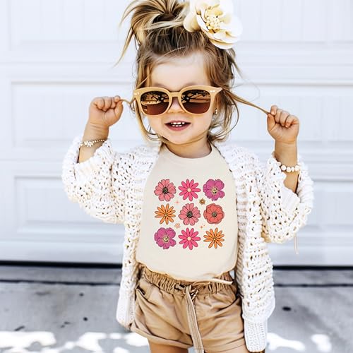 Flowers Shirt for Girls Cute Girly Colorful Floral Tee for Toddlers and Kids4
