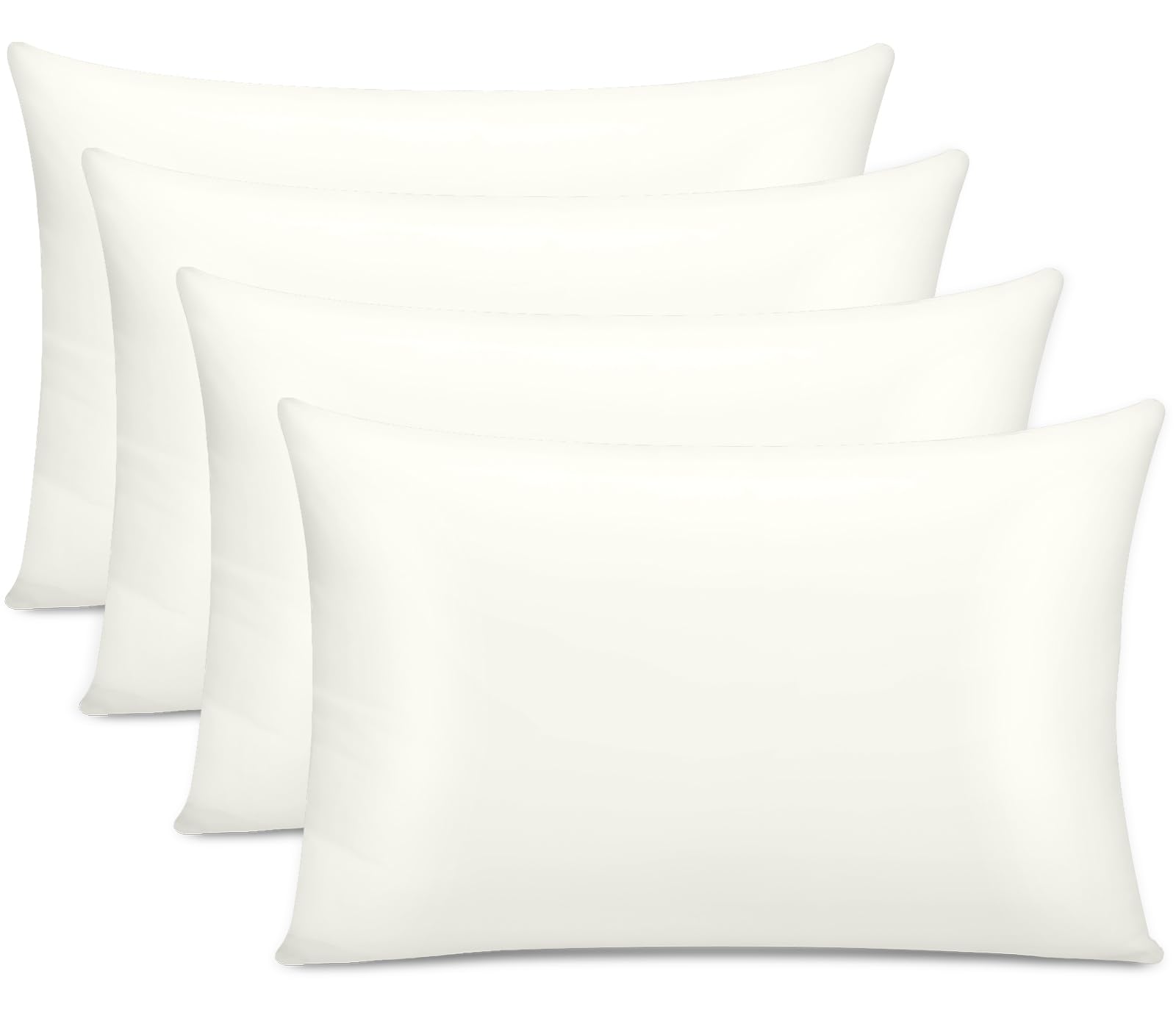 Lazzaro Home Feel The Difference 04 - White Lazzaro 300 Thread Count Egyptian Cotton Pillow Cases 4 Pack Hotel Quality White Pillow Covers With Envelope Closure