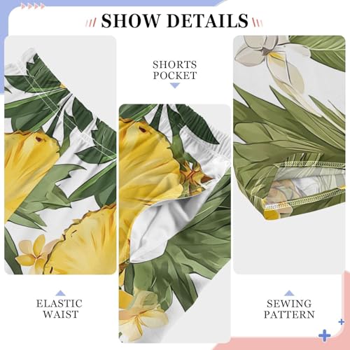 Pineapple White Flower Pajama Pants Long Sleep Pant Soft PJ Bottoms Sleepwear4