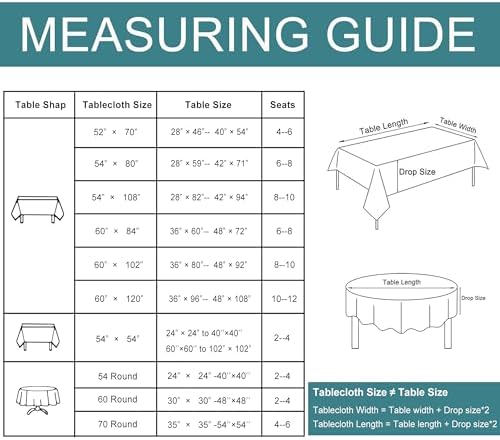 JIUZHEN Black Rectangle Polyester Table Cloth, Stain Resistant Waterproof Tablecloth for Dining Room Tables, Parties, Wedding, 54 * 80 Inch - 5