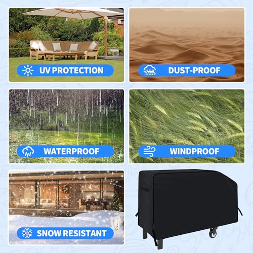 NEXCOVER 28 Inch Griddle Cover | for Blackstone 28 Inch 2 Burner Griddle Cooking Station | Waterproof Heavy Duty Gas Grill Cover | 600D Polyester Anti-UV Canvas Flat Top BBQ Cover with Support Pole.