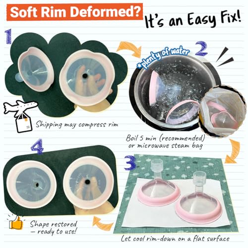 Image of 9mm Maymom MyFit Shields, Pano Series; Compatible with Medela Breast Pump- PersonalFit, Freestyle, Harmony, Maxi, Freestyle Flex Connector; Connect to Maymom Widemouth /Narrow Connector, 2pcs