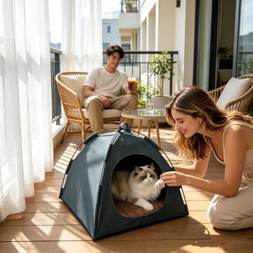 Tienda para gatos cueva refrescante y portátil para mascotas 3