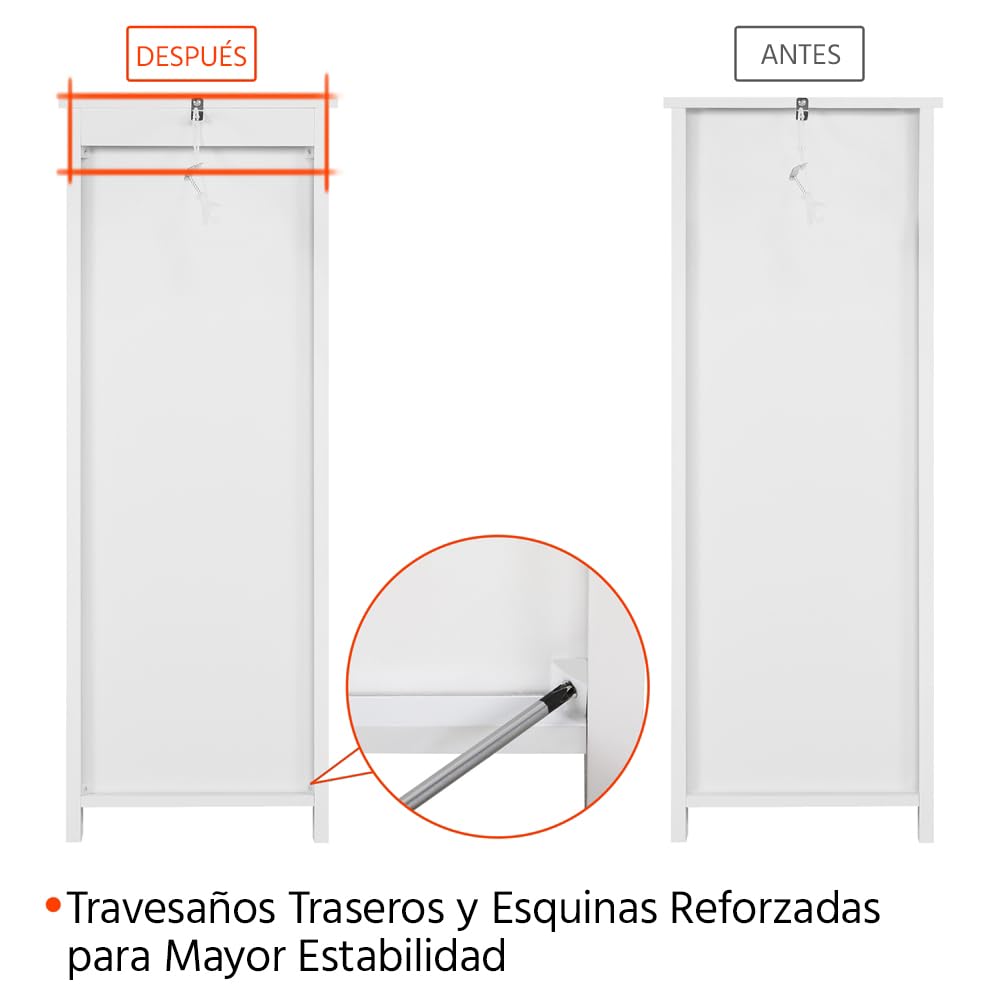 Yaheetech Armario de baño Mueble Auxiliar con 4 Cajones 30x30x82cm Blanco | Muebles de Suelo Auxiliarde Pie para Baño Sala de Estar, Comedor, Cocina