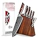 Produktbild XINZUO 7-Teilig Messerblock Sets, Profi Scharf Damaststahl Kochmesser Santokumesser Brotmesser Universalmesser Obstmesser und Multifunktions Küchenschere, Ergonomischer Rosewood Griff-Yi Serie
