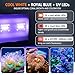 hygger LED Saltwater Aquarium Light, 24/7 Mode Nano Tank Reef Light for Coral, Refugium Light with White, Blue, U-V LEDs Dimmer Timer Moonlight Mounting Bracket 2 Metal Legs 11'' Long 19W