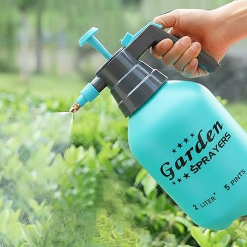 Image of Amazon Brand - Umi 2 Litre High Pressure Hand Sprayer for Plants | Manual Watering Sprayer for Home Garden | Adjustable Nozzle Garden Sprayer for Plant Care, Household, Car & Bike Washing | Multicolor