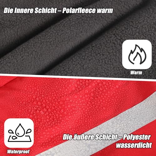 DoggieKit Hundejacke Wasserdichter Hundemantel Reflektierende Wintermantel mit Fleecefutter Winddichtes Wintermantel Hundepullover Hundekleidung für Kaltes Wetter Winter Warm Hunde Winterweste Jacken