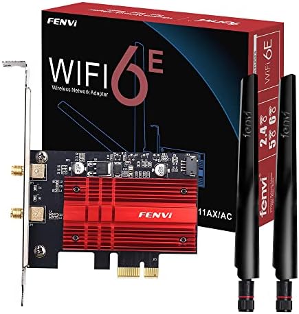 WiFi 6E AX210 PCI-E WiFi Card BT5.2 160MHz Tri-Band Expands WiFi into 6GHz/5GHz/2.4GHz 5400Mbps Gigabit AX210ngw Desktop PC PCIe Wireless Network Adapter WiFi 6E 802.11ac ax MU-MIMO for Windows 11/10