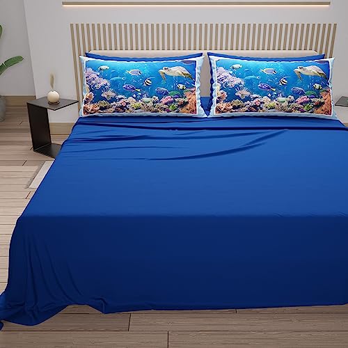 PETTI Artigiani Italiani, Double Bed Sheets in Cotton with Pillowcases in Digital Print - Image 4