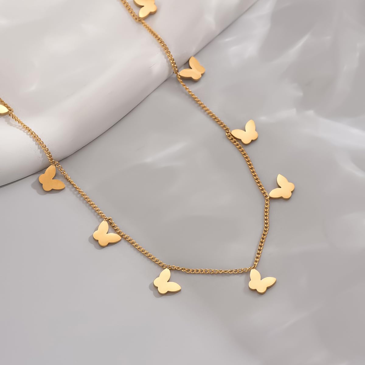 Gold Chain Necklace for Women 18K Gold Plated Dainty Star Cross Heart Cuabn Choker Chains Stainless Steel Trendy Jewelry Christmas Gifts - Image 6