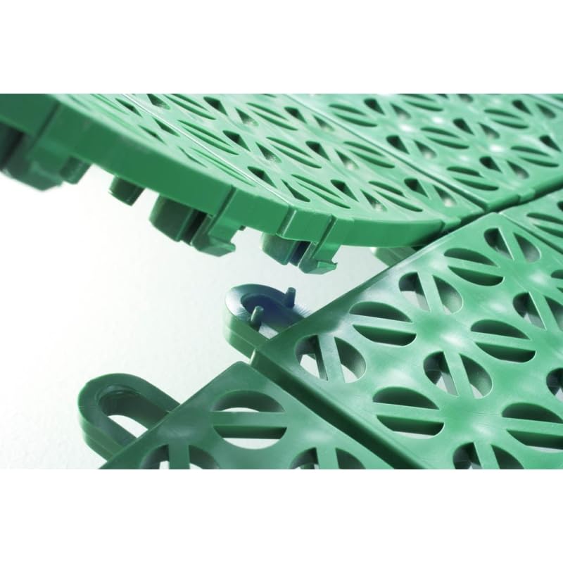 Set da 9 Piastrelle Flessibili in Plastica 55,5 x 55,5 cm da esterno, drenanti e autobloccanti Colore Verde
