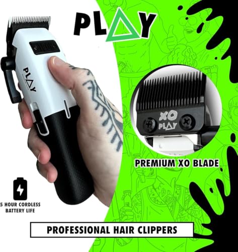 Image of TPOB Play Barber Hair Clippers for Men 7500 RPM with Rubber Grips (White)
