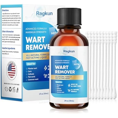 Ragkun Fast-Acting Wart Remover, Skin Tag Removal with Salicylic Acid Wart Removal for Women Men, Wart Freeze Off for Plantar Wart, Flat Wart, Common Wart, Corn,H Warts, Callus 30 ML Cover
