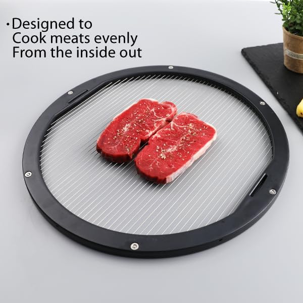Non-Stick Stainless Wire Cooking Grate, 13 inch, for Charcoal Grills, Aluminum Alloy Frame, Easy Clean
