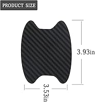 Vista 2 de Blilo - Calcomanía protectora para manija de puerta de automóvil, fibra de carbono antiarañazos, universal, 4 unidades (negro)