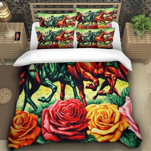 Déco chambre garçon ado avec la parure de lit cheval 135x200cm effet 3D ultra douce