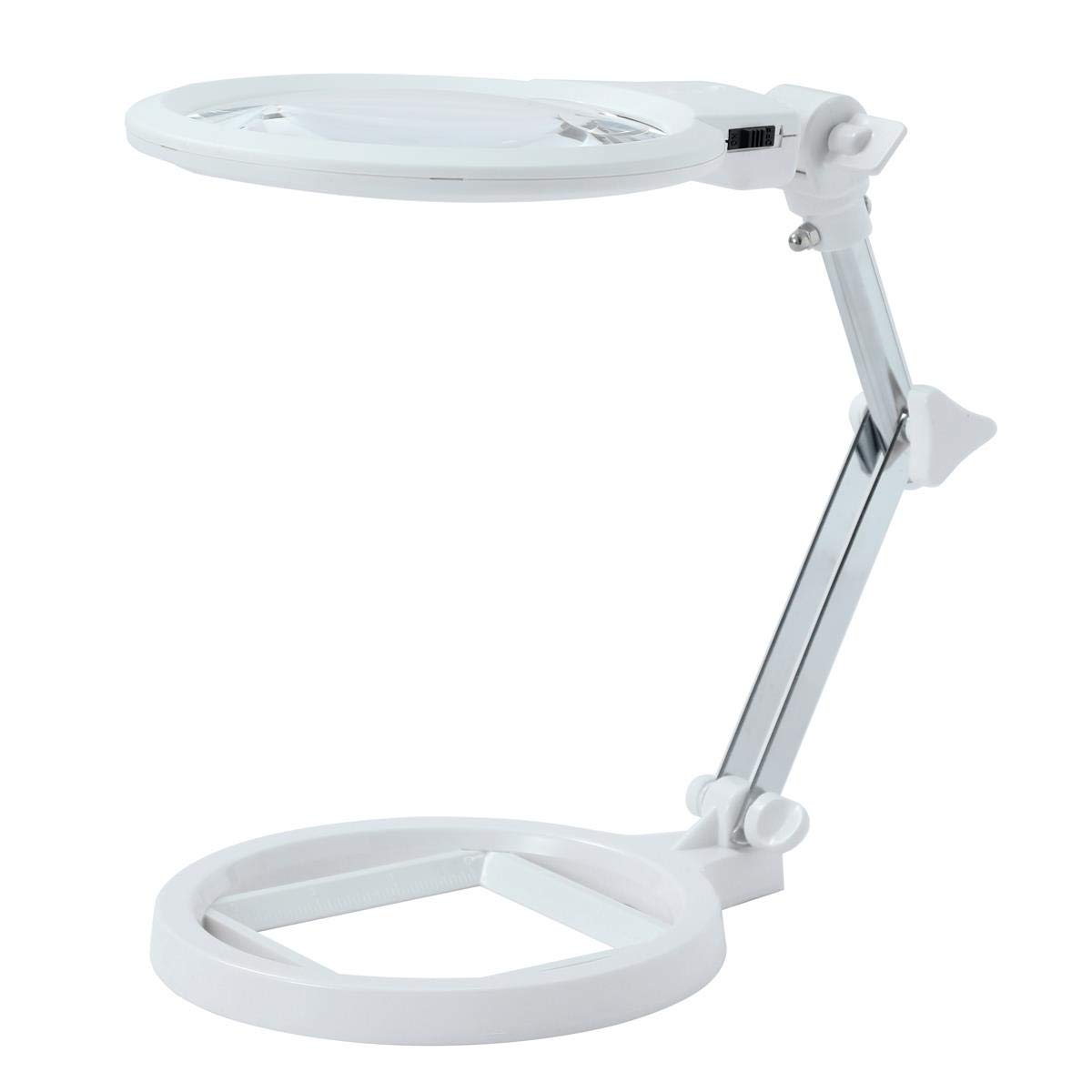 KATSU Lampe de Bureau Loupe 2X avec Lumière LED, Optique Mains Libres Illuminée en Verre pour Réparation de Bijoux, Artisanat, L