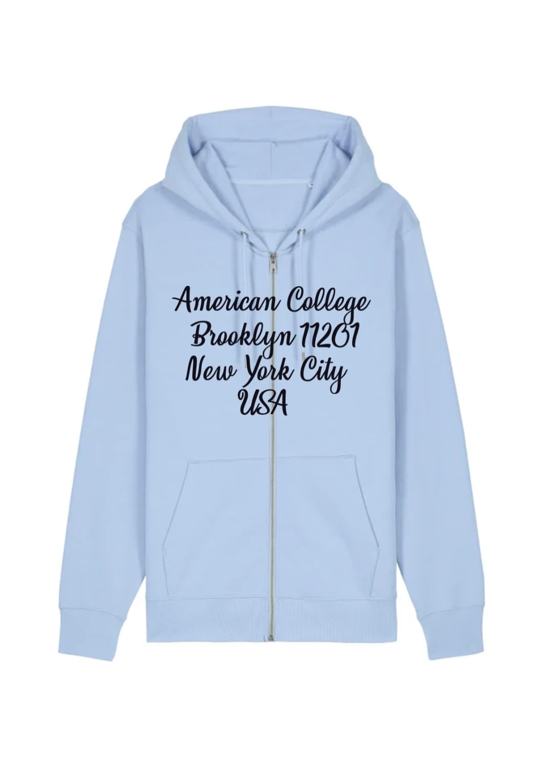 Sweat zip American College USA bleu ciel decontracte de qualite - 2