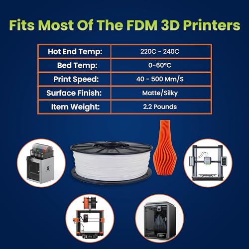 Image of 3D-Fuel Tough Pro PLA+ Filament for 3D Printing, Made in The, Snow White