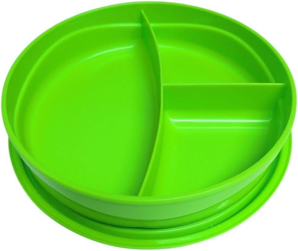 Tupperware Tartera para almuerzo to Go Clevere Pause de 550 ml, con divisor, Eco+, para escuela, redonda, con compartimento verde, 550 ml
