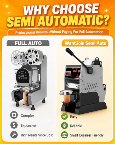 Image of WantJoin Cup Sealing Machine, 2S Commercial Boba Sealer Machine
