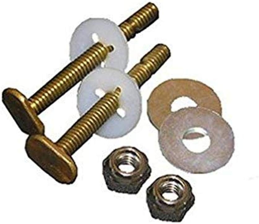 LASCO 04-3645 Solid Brass 5/6-Inch by 2-1/4-Inch Heavy Duty Bolts with Nuts and Washers Toilet Bolts