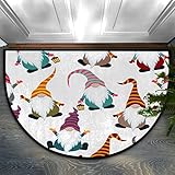 Dünne Fußmatte für den Innenbereich: Die Dicke der halbrunden Fußmatte ist moderat, so dass die Tür nicht hängen bleibt, was für Sie bequem ist, die Tür zu öffnen oder zu schließen. Das Design der Eingangsmatte ist einfach, und die rutschfeste Partikelrückseite verhindert, dass die Matte verrutscht oder rollt, und kann auch gut mit verschiedenen Dekorationsstilen kombiniert werden.