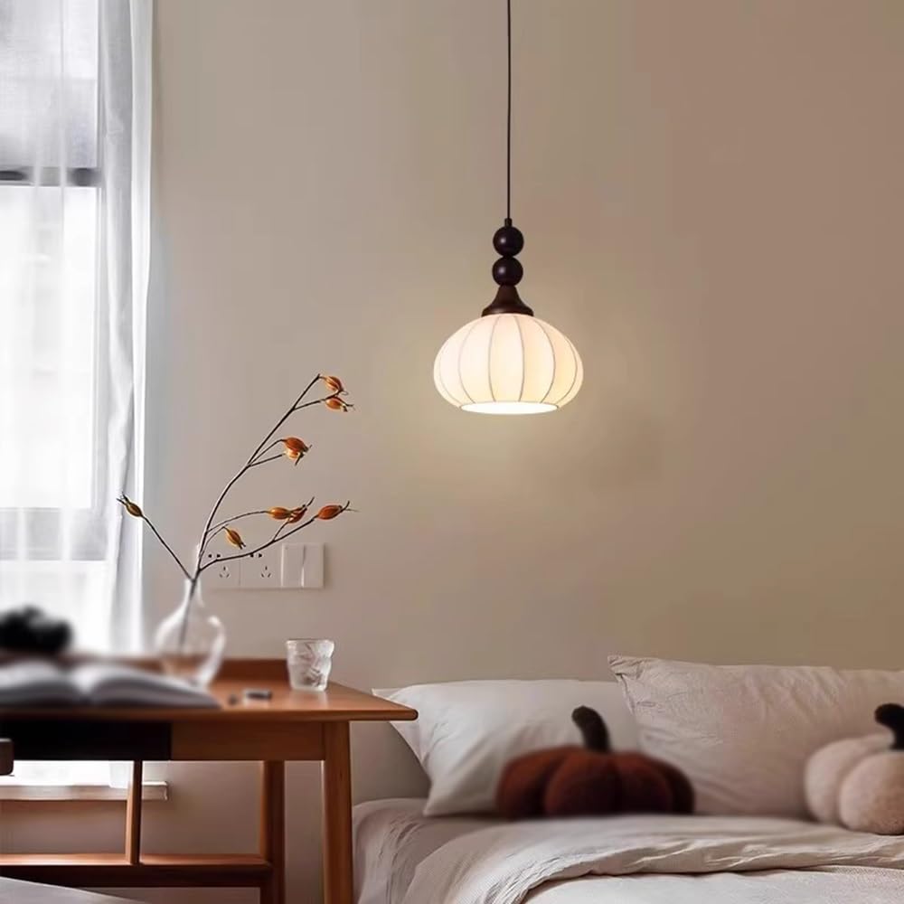 Suspension En Soie de 22 Cm (8,6 Pouces), Sphère En Bois, Douille E26