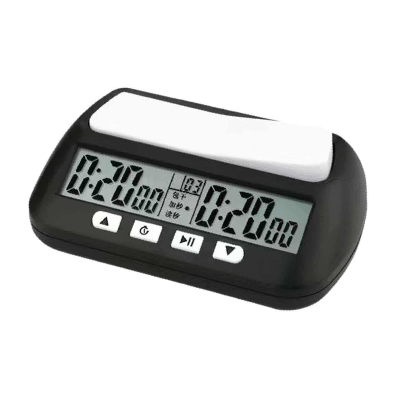 POXZSFX Chess Clock Digital Timer High Accuracy Professional Features Adjustable Settings Lightweight Board Games Chess Clock Digital Timer, Black, 14x8.8x4.5cm