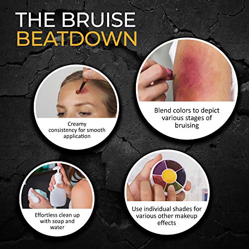 Narrative Cosmetics 6-Color Bruise Wheel, Professional Sfx Cream Makeup Palette With Foam Sponges For The Stage, Film, Costumes, Cosplay #TOP5