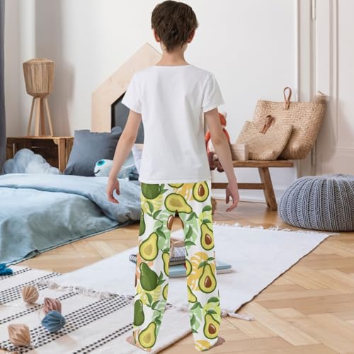 Boy's Pants Green Avocado Palm Jogger Pants Elastic Waist Long Bottoms Trousers with Pockets 6-14 Years3