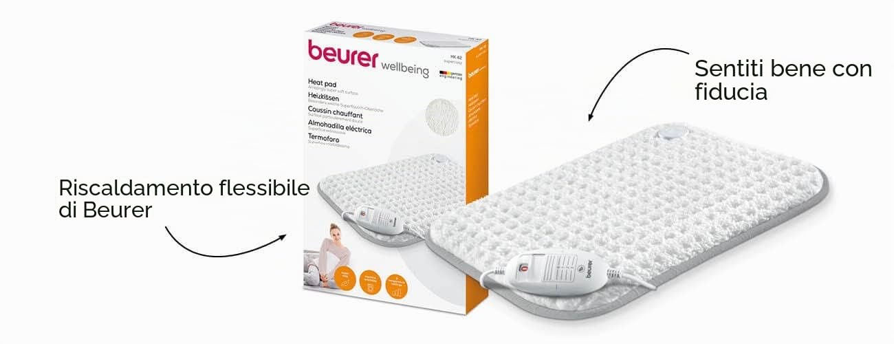 Beurer HK 42 Super Cosy Termoforo con Tre Livelli di Temperatura Selezionabili, spegnimento automatico di sicurezza dopo 90 min, lavabile in lavatrice a 30°