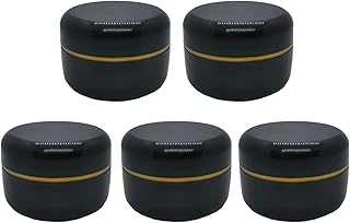 Generic 5-Piece Black Plastic Round Jar Set - 30ml, 5cm Diameter, Screw Lid