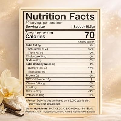 Dr. Colbert, MD MCT Oil Powder | French Vanilla Flavor | by Divine Health | Keto Zone | 70% C8 | 30% C10 | 0 Net Carbs | Gluten Free | 30 Day Supply | 315g
