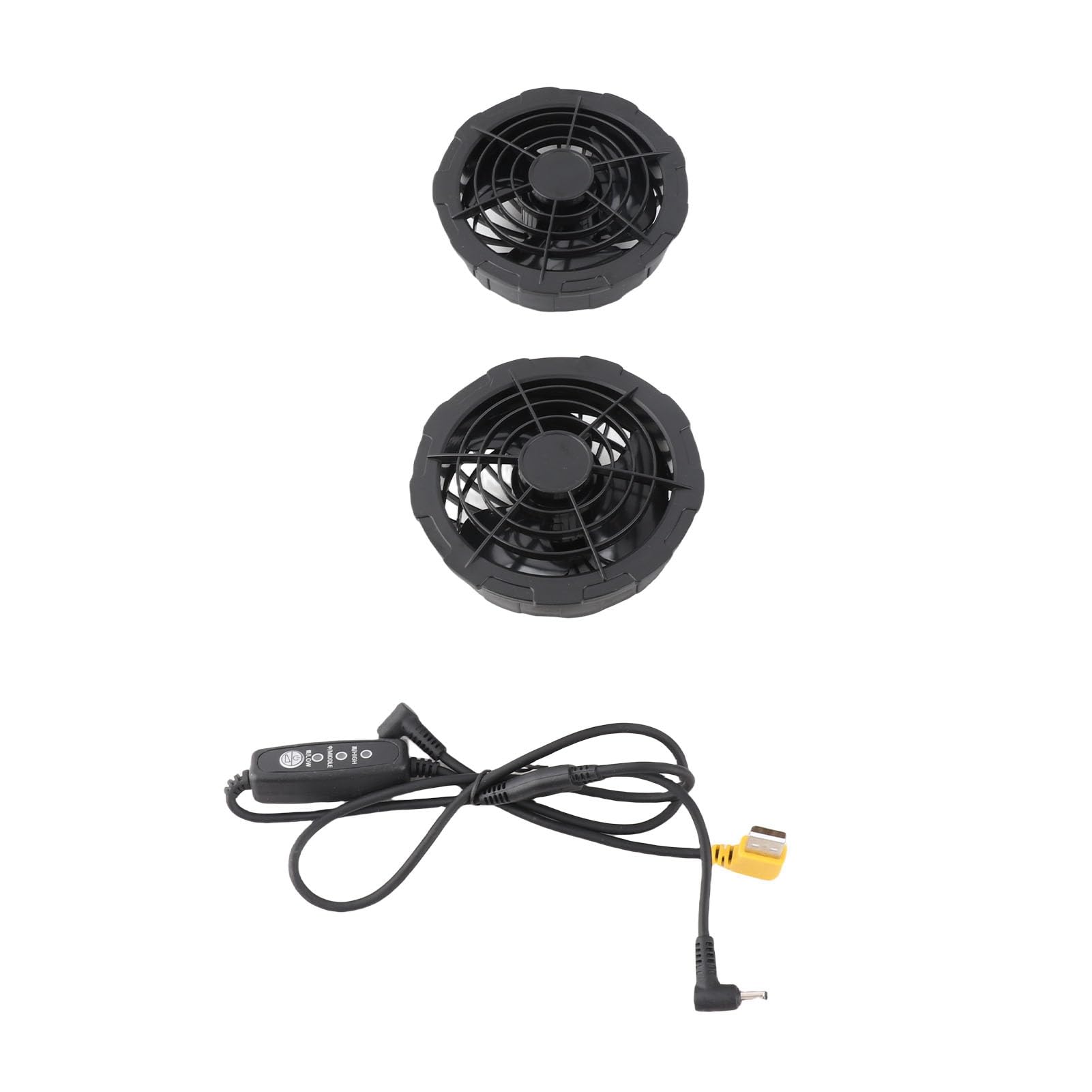 Fockety Chaleco de seguridad para refrigeración, chaleco de aire acondicionado con 2 ventiladores, tira reflectante, chaleco de refrigeración personal para trabajar
