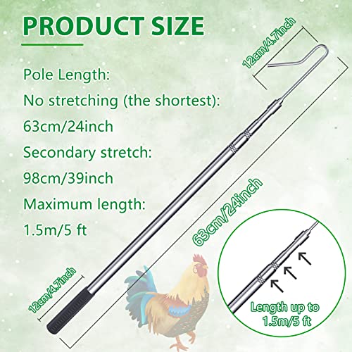 Attrape-poulet rétractable en acier pour attraper les oies sans fatigue