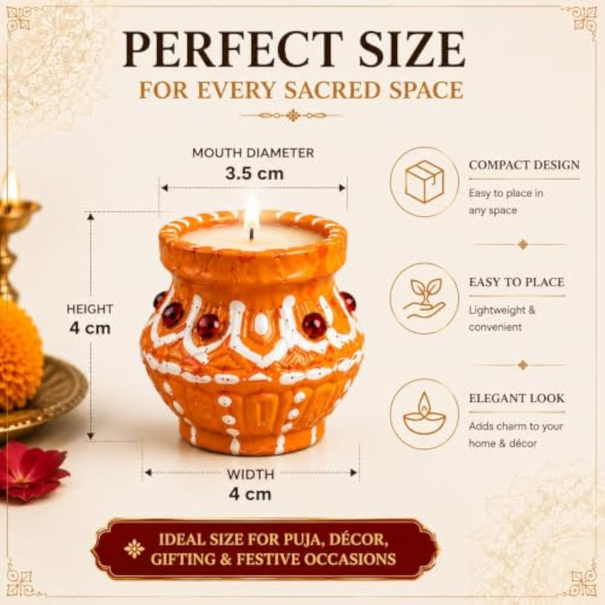 Diwali Festive Matki Candle, Traditional Home Decoration