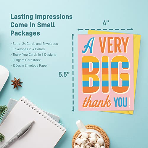 S&O Employee Appreciation Cards with Pop Color Envelopes - Boxed decor sheets for Handwritten Notes, Set of 24 Staff thank you Cards, Employee Thank You notecards for Team Appreciation by SWEETZER & ORANGE - Image 5