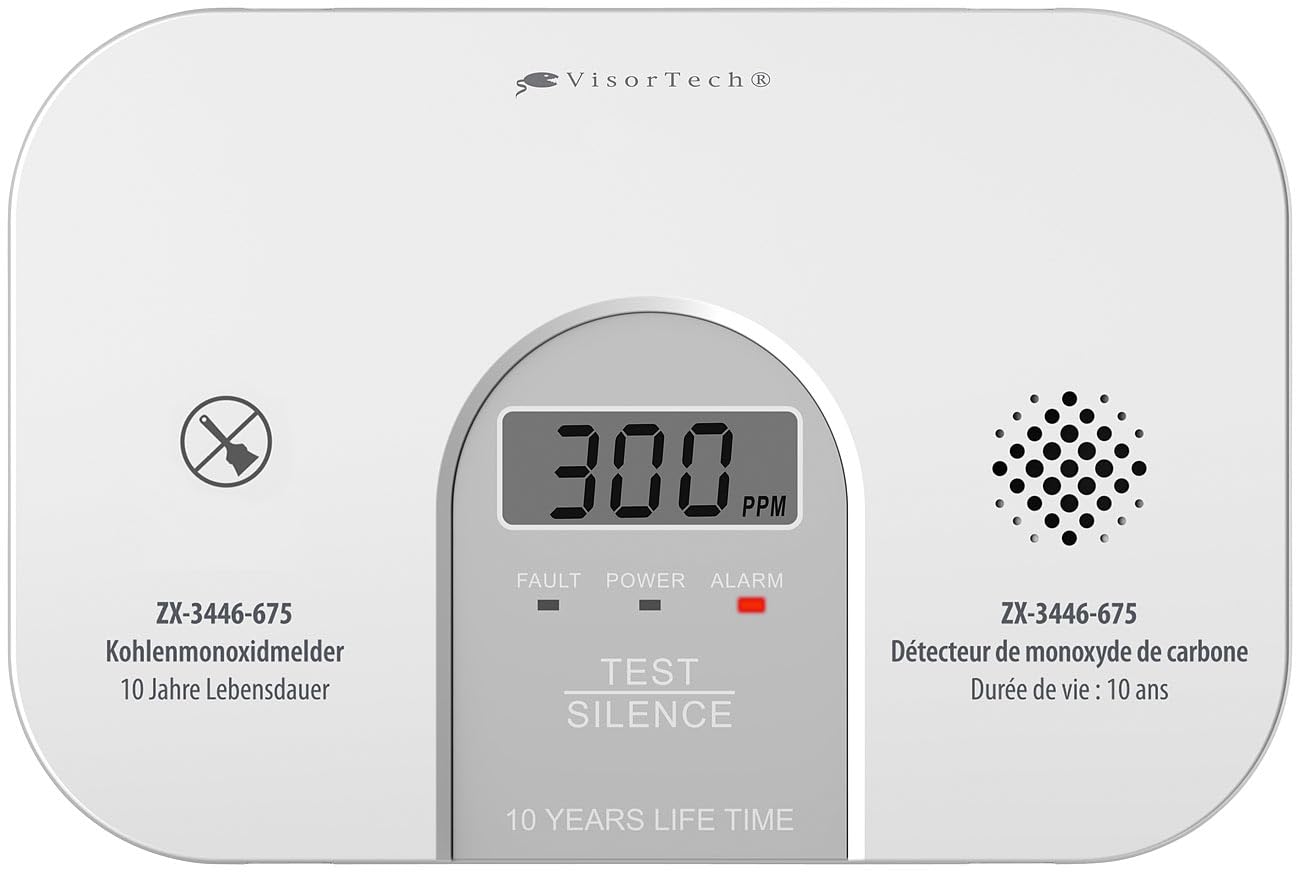 VisorTech CO Melder WLAN: 2er-Set WLAN-Kohlenmonoxid-Melder, LCD-Display, 10-Jahres-Sensor, App (Kohlenmonoxidwarnmelder, Kohlenmonoxid Camping, iPad)