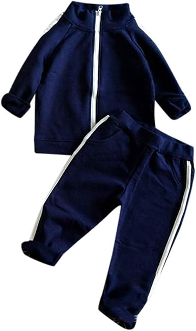 Amazon.com: LNGRY - Conjunto de ropa deportiva para bebé, con cremallera,  para niños y niñas, de manga larga, con pantalones largos : Ropa, Zapatos y  Joyería