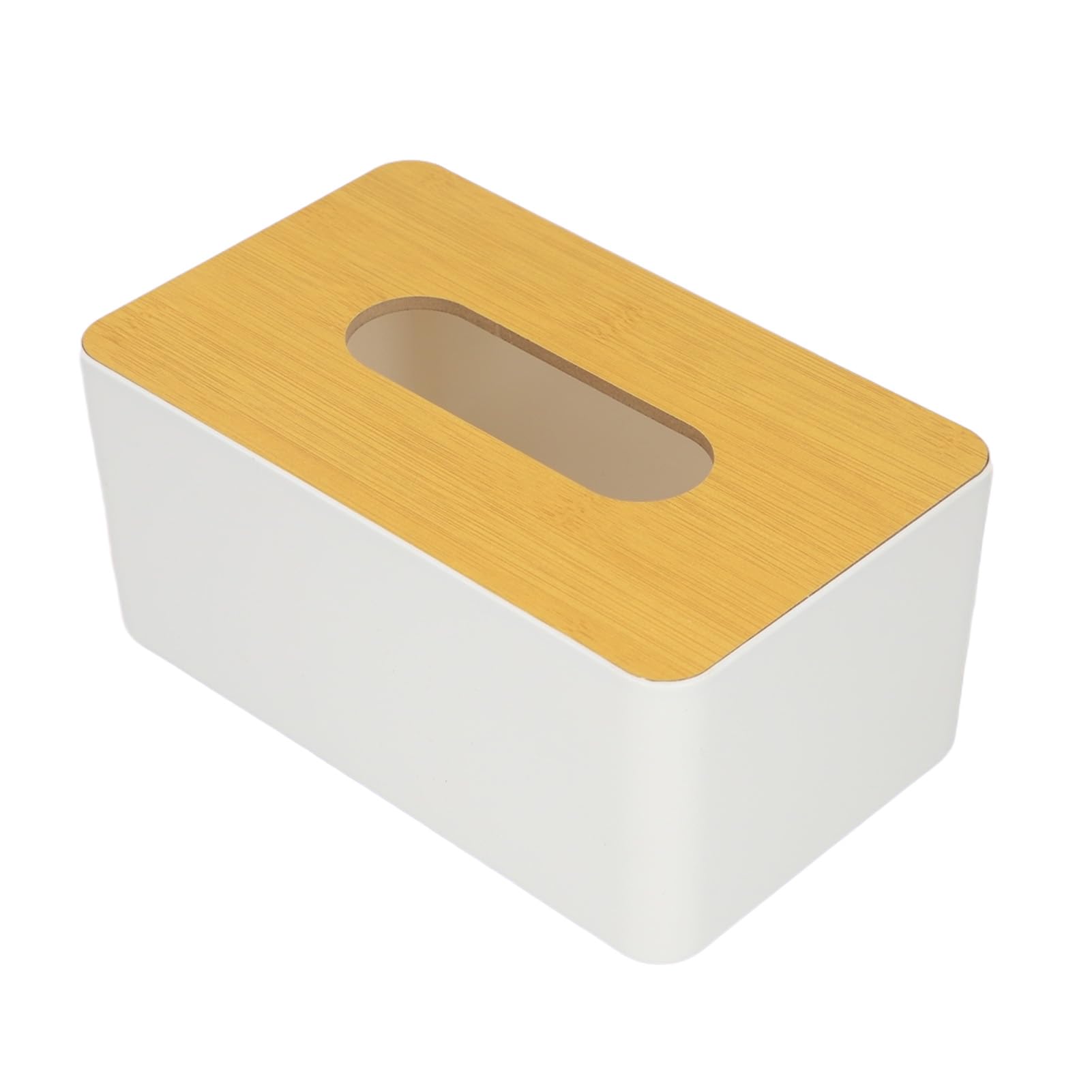 Pudełko na Chusteczki z Bambusa, Kwadratowe, Zdejmowana Osłona, Plastikowy Organizer do Przechowywania, 13.5x13 cm