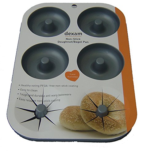 Dexam 17851045 Non-Stick 6 Cup Doughnut/Bagel Pan, Gray - Image 3