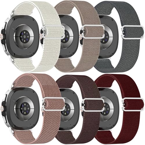6 Pack Stretchy Braided Bands Compatible With Samsung Galaxy Watch 8 40mm 44mm/Galaxy Watch 8 Classic 46mm,Elastic Nylon Sports Strap,For Both Men And Women