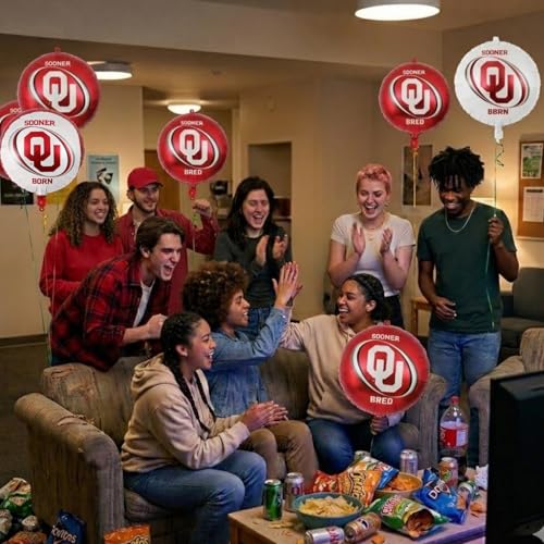 Image of Oklahoma Sooners Mylar Balloons-3 Pack-18 Inch Round Foil Style - Havercamp