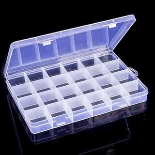 ekqw015l Fashion Jewelry Box Organizer Storage Container & Useful 24 Compartments Clear Plastic Storage Box Bin Jewelry Earring Case Container