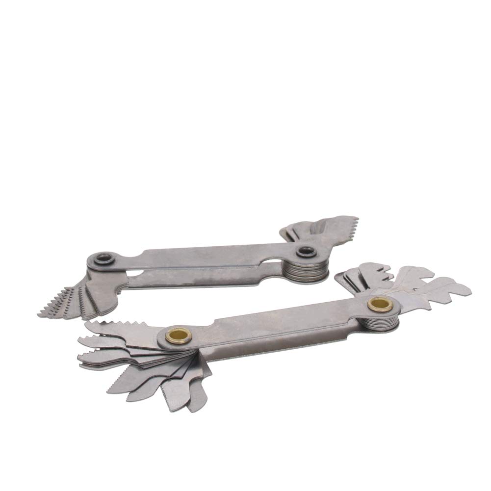 Utoolmart Screw Thread Pitch Cutting Gauge Tool Metric 60 Degree 0.5-7.0mm 20 Blades 55-Degree 4 to 48 20 Blades Stainless Steel 2pcs