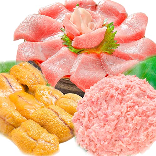 築地の王様 まぐろ ざんまい 「梅」 本マグロ 中トロ 南まぐろ ネギトロ 生うに 3点セット 専用ギフトボックス入り